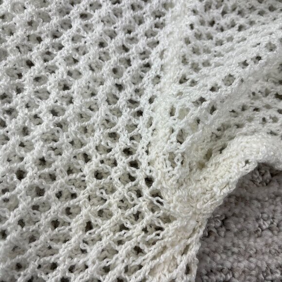 Introspect Plus Open Knit See Through Sweater Women Size 1X White Hooded - Picture 5 of 7